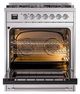 Ilve® Nostalgie II Noblesse 30" Stainless Steel Pro Style Dual Fuel Range with Chrome Trim-2