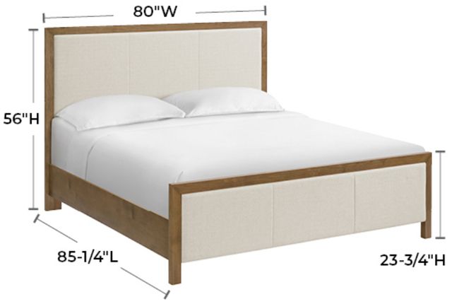 Whittier Wood® Furniture Bailey Nutmeg King Upholstered Panel Bed-1