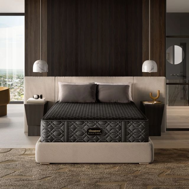 King size mattress in a modern bedroom