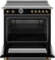 Bertazzoni Heritage Series 36" Fingerprint Resistant Nero Matt Pro Style Induction Range with Gold Accents-1
