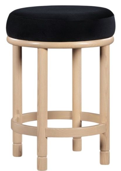 Meridian Furniture Monette Black/Natural Upholstered Counter Stool-0