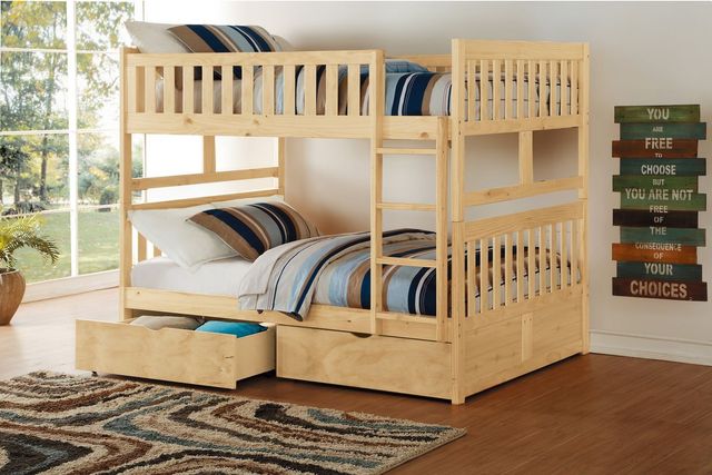 Homelegance® Bartly Natural Pine Youth Full/Full Bunk Storage Bed-1