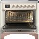 Ilve® Majestic III 36" Antique White Pro Style Induction Range with Solid Door and Copper Trim-1