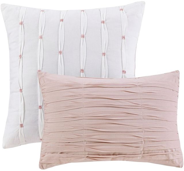 Olliix by Urban Habitat Blush Twin/Twin XL Calum Cotton Jacquard Duvet Cover Set-2