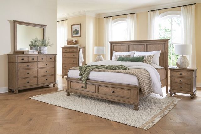 aspenhome® Oxford Tan Queen Panel Storage Bed-1