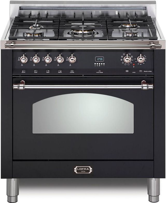 Lofra® Dolcevita 30" Matte Black Pro Style Dual Fuel Range-0