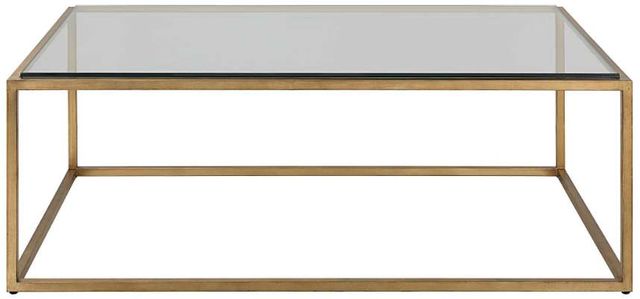 Uttermost® Bravura Glass Top Coffee Table with Brushed Gold Frame-3