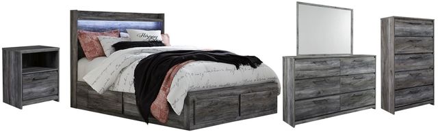 Signature Design by Ashley® Baystorm 5-Piece Gray King Panel Bed Storage Set-0