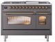 Ilve® Nostalgie II Series 48" Graphite Matte Pro Style Dual Fuel Range-1