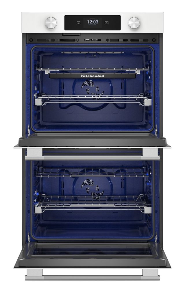 KitchenAid® 30" White Smart Double Electric Wall Oven with Assisted Cook Cycles-2