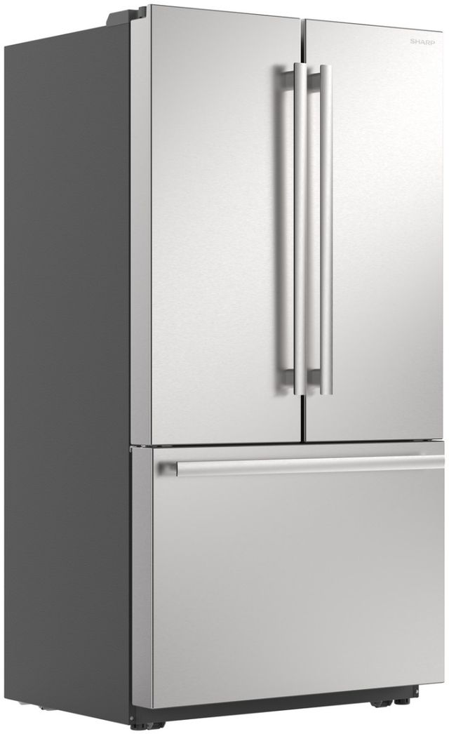 Sharp 36" Stainless Steel Counter Depth French 3-Door Refrigerator with Internal Water Dispenser-3
