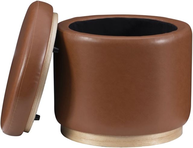 Linon Sunny Caramel Storage Ottoman-2