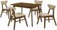 Armen Living Amaris 5-Piece Sand/Walnut Dining Set-0