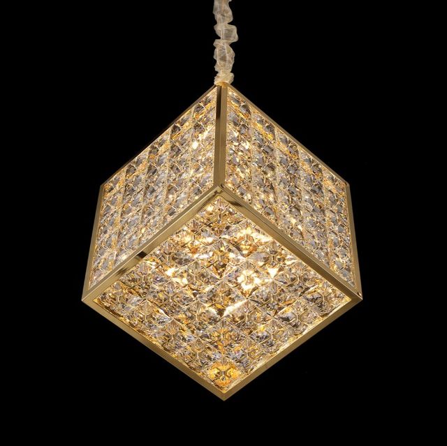 Michael Amini® Cubes Gold Large Chandelier-1