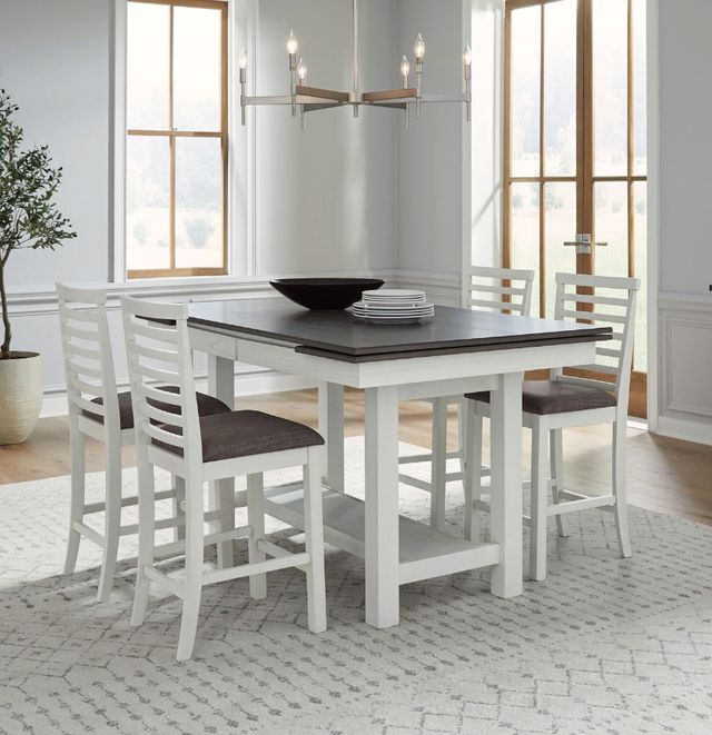 Liberty Furniture Brook Bay 5-Piece Carbon Gray/Textured White Gathering Table Set-1