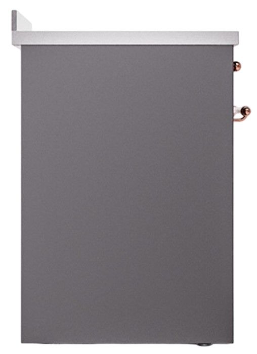 Ilve® Nostalgie II Noblesse 30'' Graphite Matte Pro Style Induction Range with Copper Trim-2
