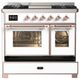 Ilve® Majestic III 40" White Pro Style Dual Fuel Liquid Propane Range with Triple Glass Door and Copper Trim-2