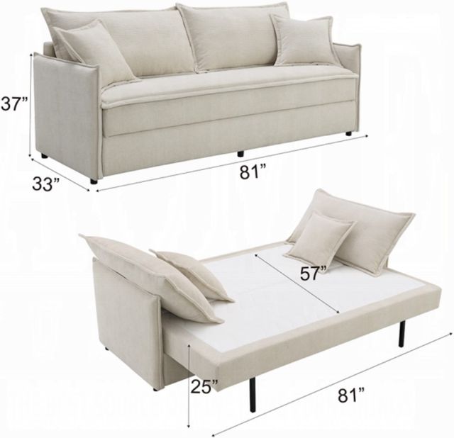 ACME Furniture Elisea Beige Full Sleeper Sofa-2