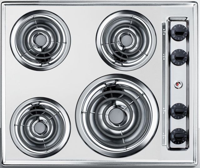 Summit® 24" Chrome Electric Cooktop-0