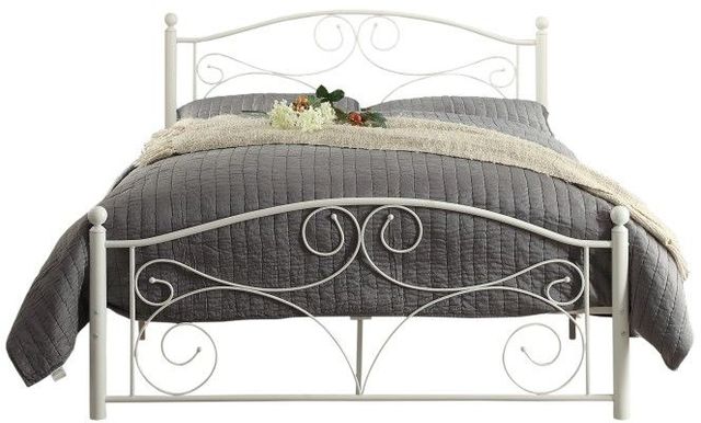 Mazin Furniture Pallina White Full Metal Platform Bed-0
