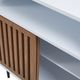 Olliix by INK+IVY Serenity Brown/White 31.5"W x 15.75"D x 32"H Mid Century Sliding Slat Door Accent Cabinet-2