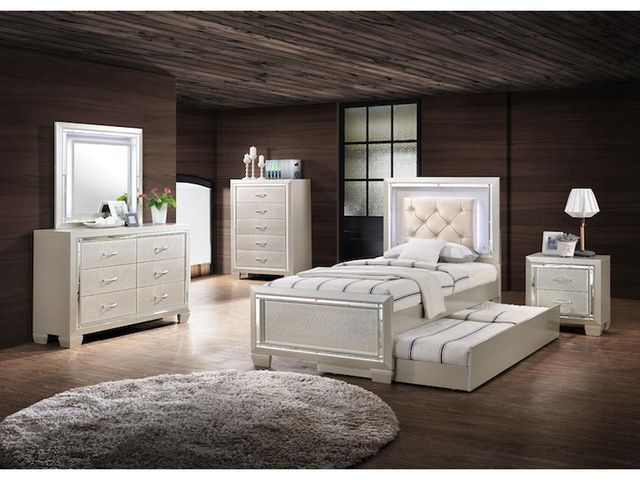 Elements International Platinum 3-Piece Champagne Full Youth Bedroom Set-4