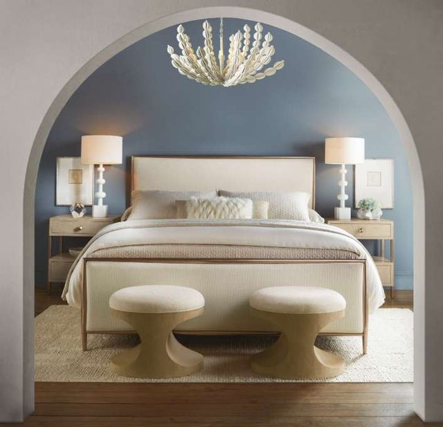 Hooker® Furniture Westwood Plated Radiance/Trendy Snow Queen Upholstered Panel Bed-1