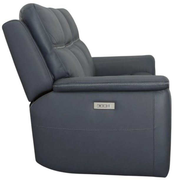 Flexsteel® Sawyer Dark Blue Power Reclining Sofa with Power Headrests and Lumbar-2