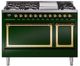 Ilve® Nostalgie II Noblesse 48'' Emerald Green Pro Style Dual Fuel Range with Brass Trim-0