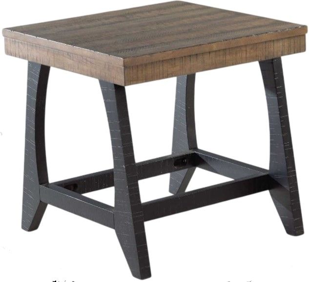 Steve Silver Co. Ralston Caramel End Table with Ebony Base-0