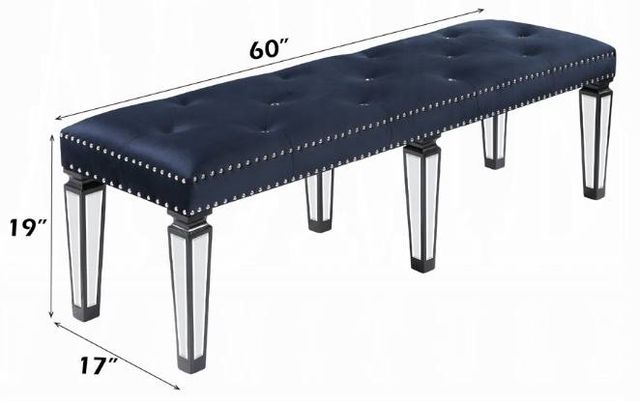 ACME Furniture Varian II Black/Dark Navy/Silver Bench-2