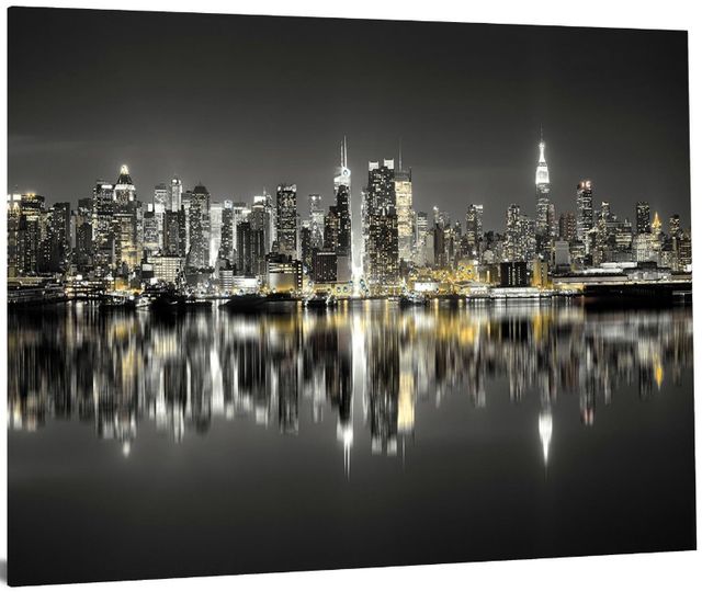 Classy Living Gilded Skyline: New York Reflections Wall Art-3