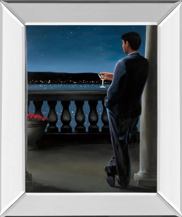Classy Art Thinking of Her by James Wiens Mirror Framed Wall Art-0