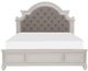 Homelegance® Baylesford Antique White/Gray California King Upholstered Panel Bed-2