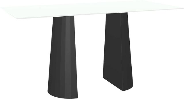 Amisco Customizable Gemma 84" Rectangular Bar Height Pub Table with 0.5" White Glass Top-0