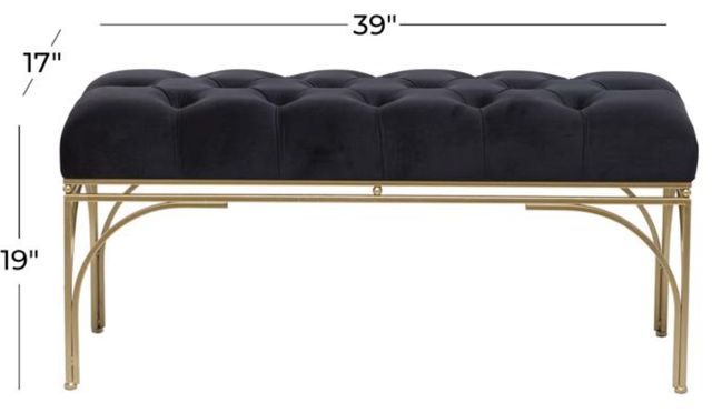 Deco Marche Black/Gold 39" Bench-2
