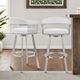Armen Living Chelsea Brushed Stainless Steel/White Swivel Bar Stool-2