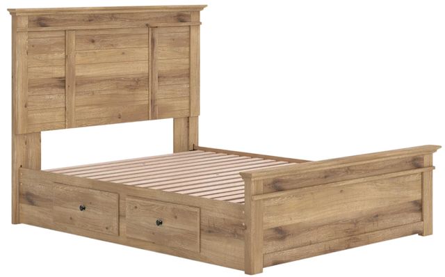 Signature Design by Ashley® Makidern Tan Queen Panel Bed with 4-Drawer Storage-2