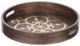 A & B Home Raj Brown Brass Inlaid Round Tray-0
