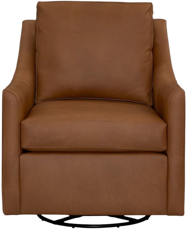 Bassett® Furniture Customizable Sloan Leather Slope Arm Swivel Glider Chair-1
