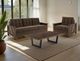 International Furniture Direct Walnut Brown/Reddish Brown Sofa with Wooden Frame-1