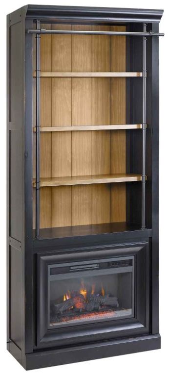 Martin Furniture Toulouse Aged Ebony Fireplace Bookcase-0