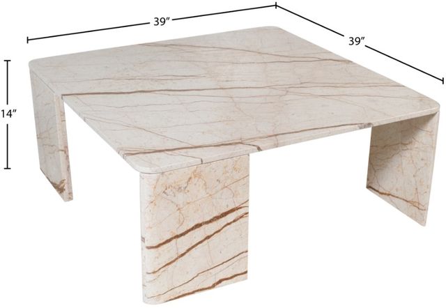 Meridian Furniture Livorno Beige Marble Coffee Table-3