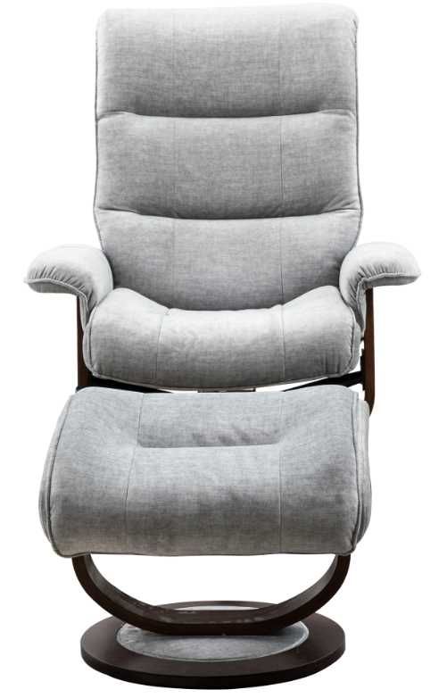 Parker House® Knight 2-Piece Capri Silver Swivel Chair and Ottoman Set-1