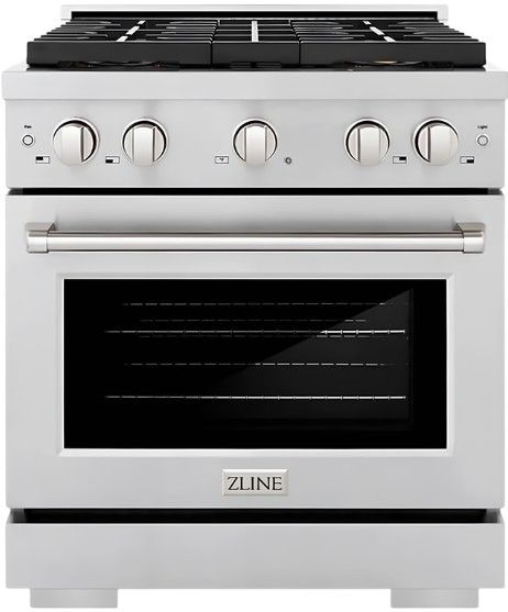 ZLINE Paramount 30" Stainless Steel Pro Style Dual Fuel Range with 4 Burner DuoPro™ Cooktop and Electric Convection Oven    -0