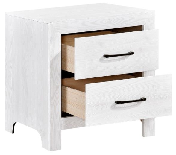 Mazin Furniture Corbin White Nightstand-2