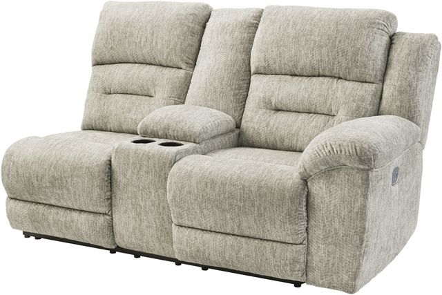 Signature Design by Ashley® Family Den 3-Piece Pewter Power Reclining Sectional with Console-3