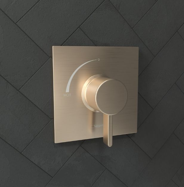 Hansgrohe Ecostat Square Brushed Bronze Pressure Balance Trim-1