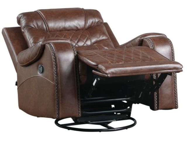 Homelegance® Putnam Brown Swivel Manual Glider Recliner-3