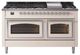 Ilve® Nostalgie II Noblesse 60'' Antique White Pro Style Dual Fuel Range with Chrome Trim-0